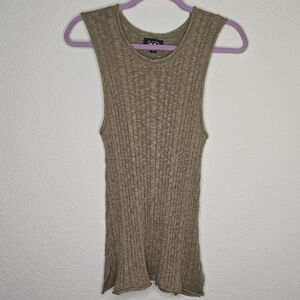Elegant Ribbed Sleeveless Sweater Tank